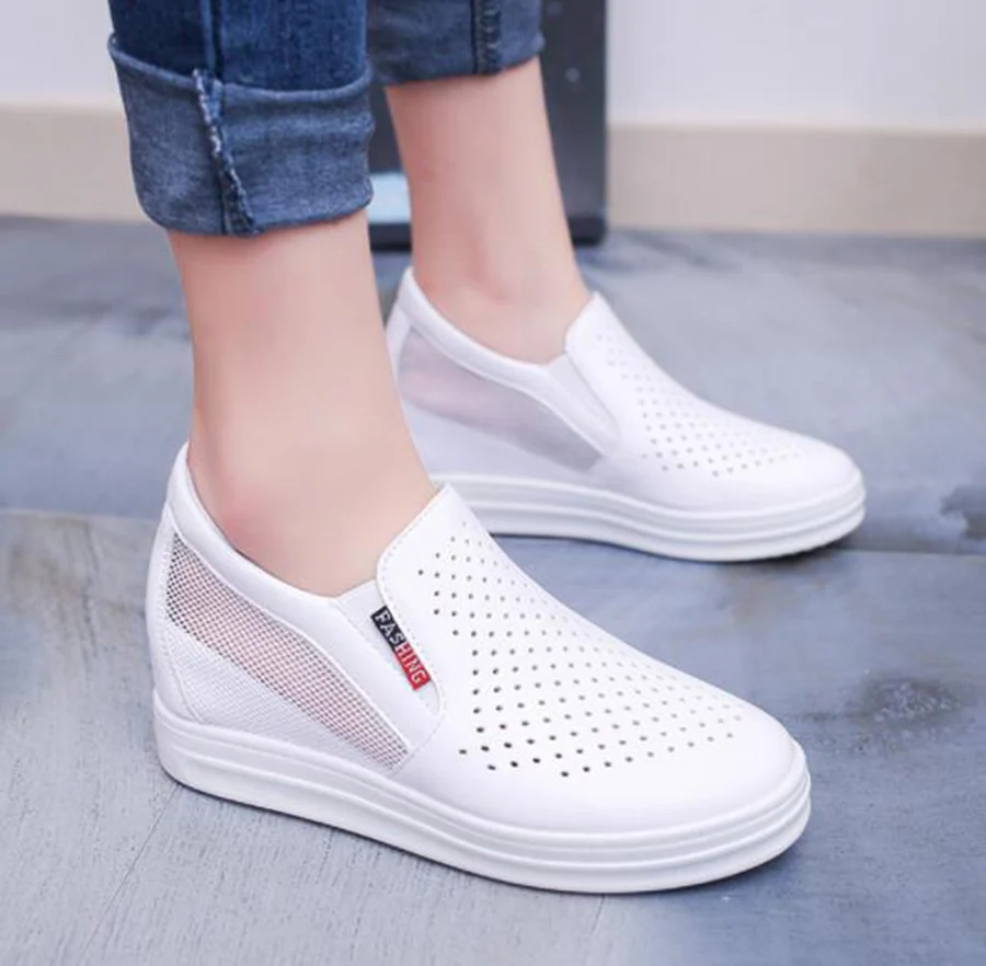 Летние Новые товары женская обувь на толстой подошве увеличивающая рост модная