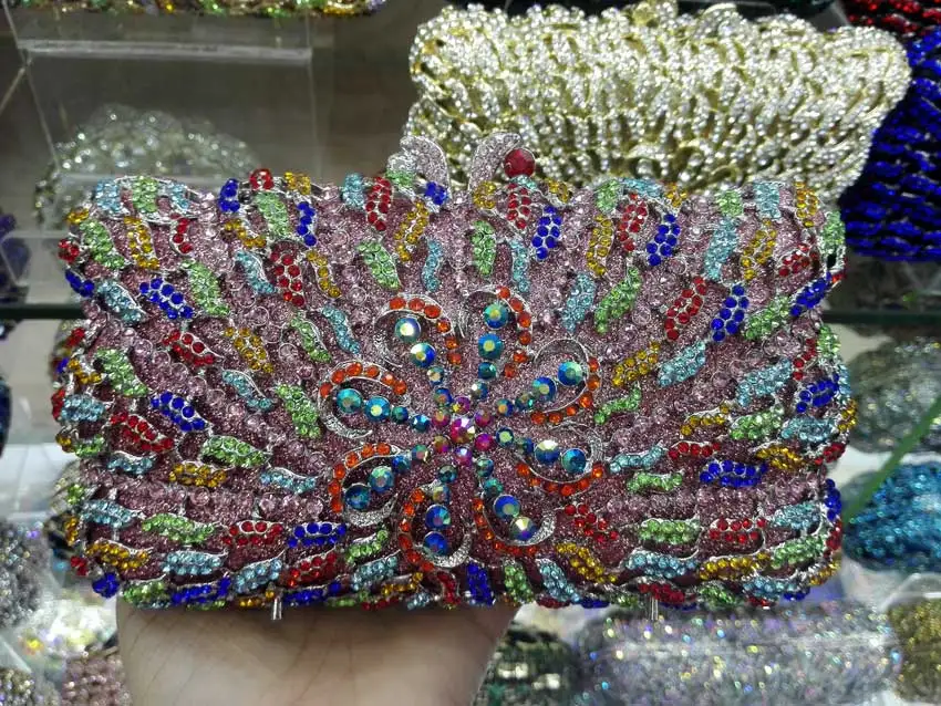 Светская металлическая Жесткая Сумка Дамский прозрачный клатч с кристаллами