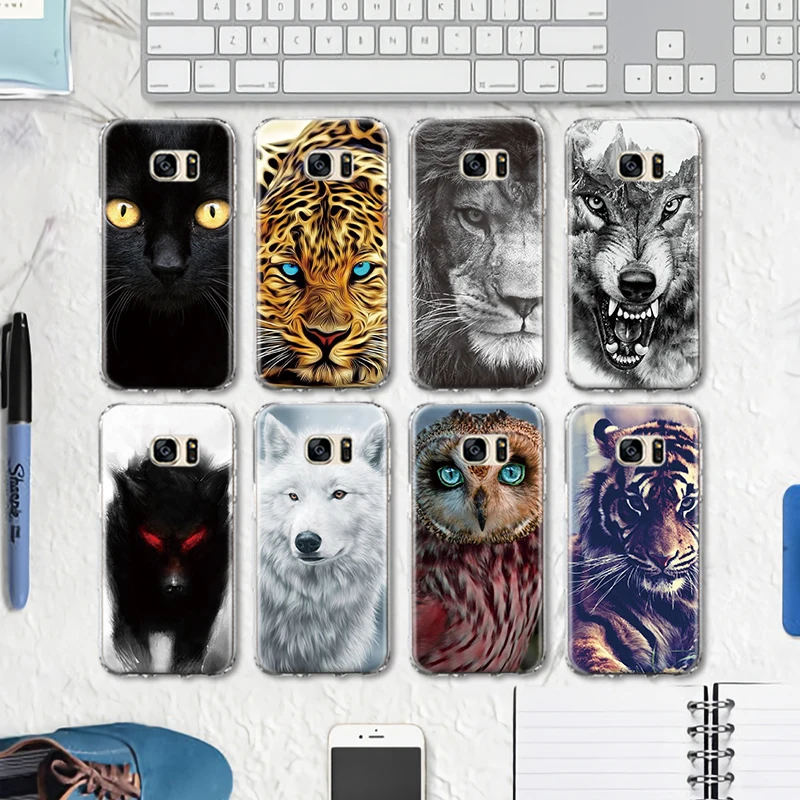 Крутой свирепый властный зверь Волк тигр милый сова шаблон ТПУ чехол s для samsung