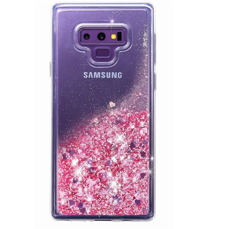 Блестящий жидкий плавающий зыбучий песок чехол для Samsung Note 9 Двухслойный дизайн |