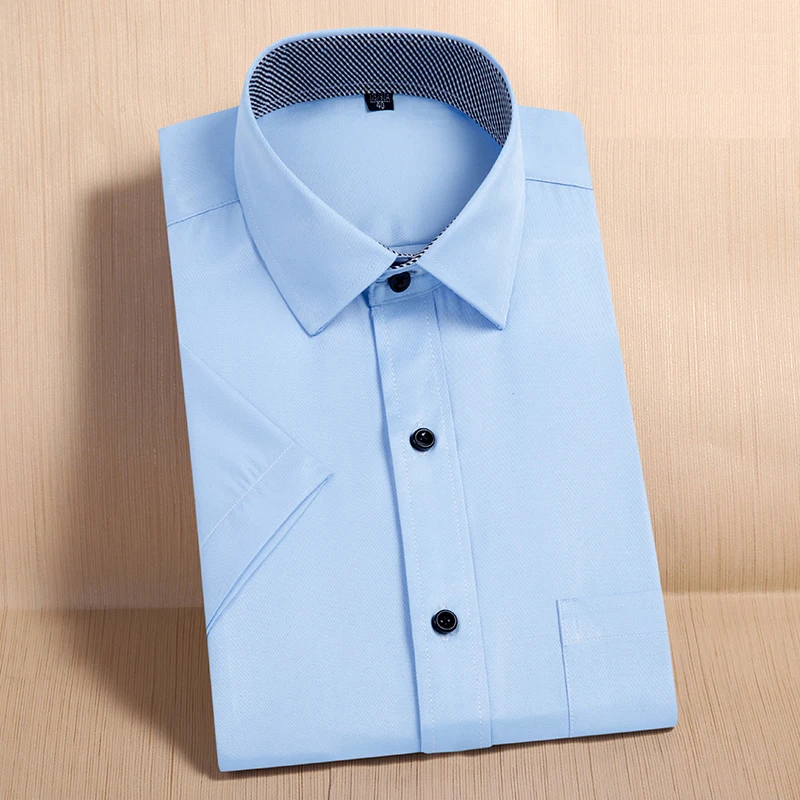Для мужчин платье-рубашка короткий рукав Camisa социальной Masculina одноцветное