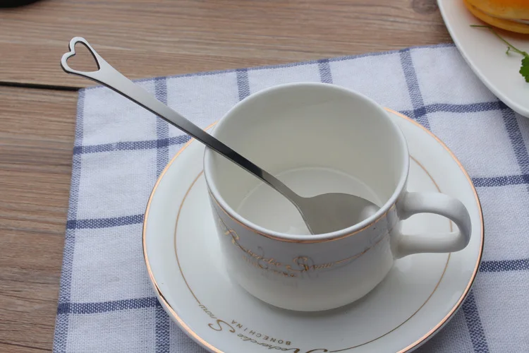 1 шт. десертная кофейная ложка в форме сердца из нержавеющей стали для