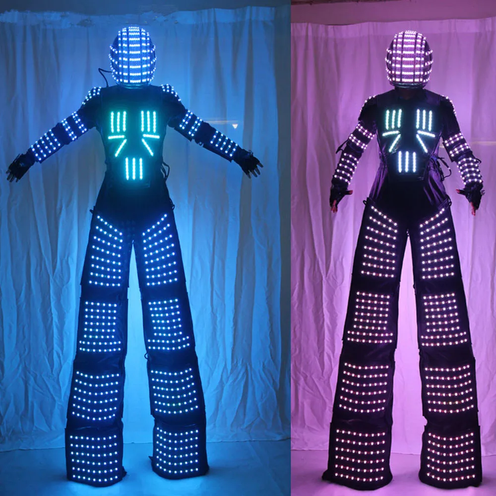 Блестящий робот костюм Давид Гетта|stilts|stilt costumes |