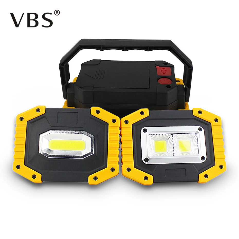 

400LM Portable Flood light 20W Searchlight COB LED Spotlight Reflector Outdoor Camping Emergency Lawn Fishing Work Lighting Lamp