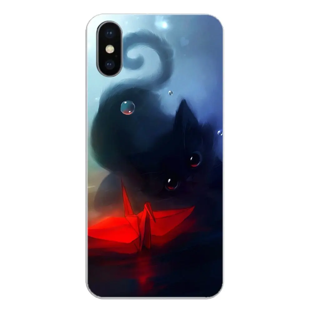 Аниме серый Фэнтези Кот художественный узор для Samsung Galaxy A5 A6 A7 A8 A9 J4 J5 J7 J8 2017 2018 Plus