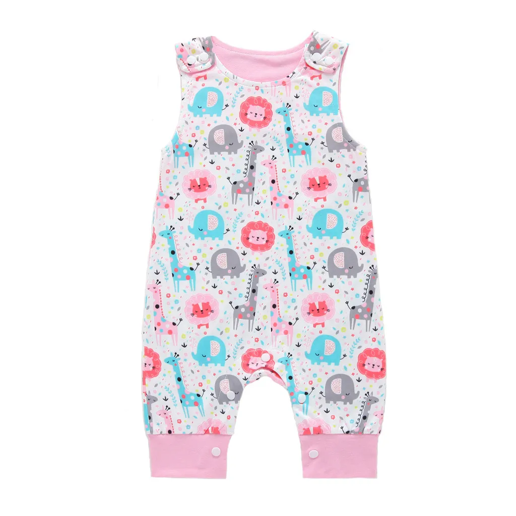

2019 summer Newborn Kids Baby Boys Cartoon Animal Print Romper Jumpsuits Clothes Summer