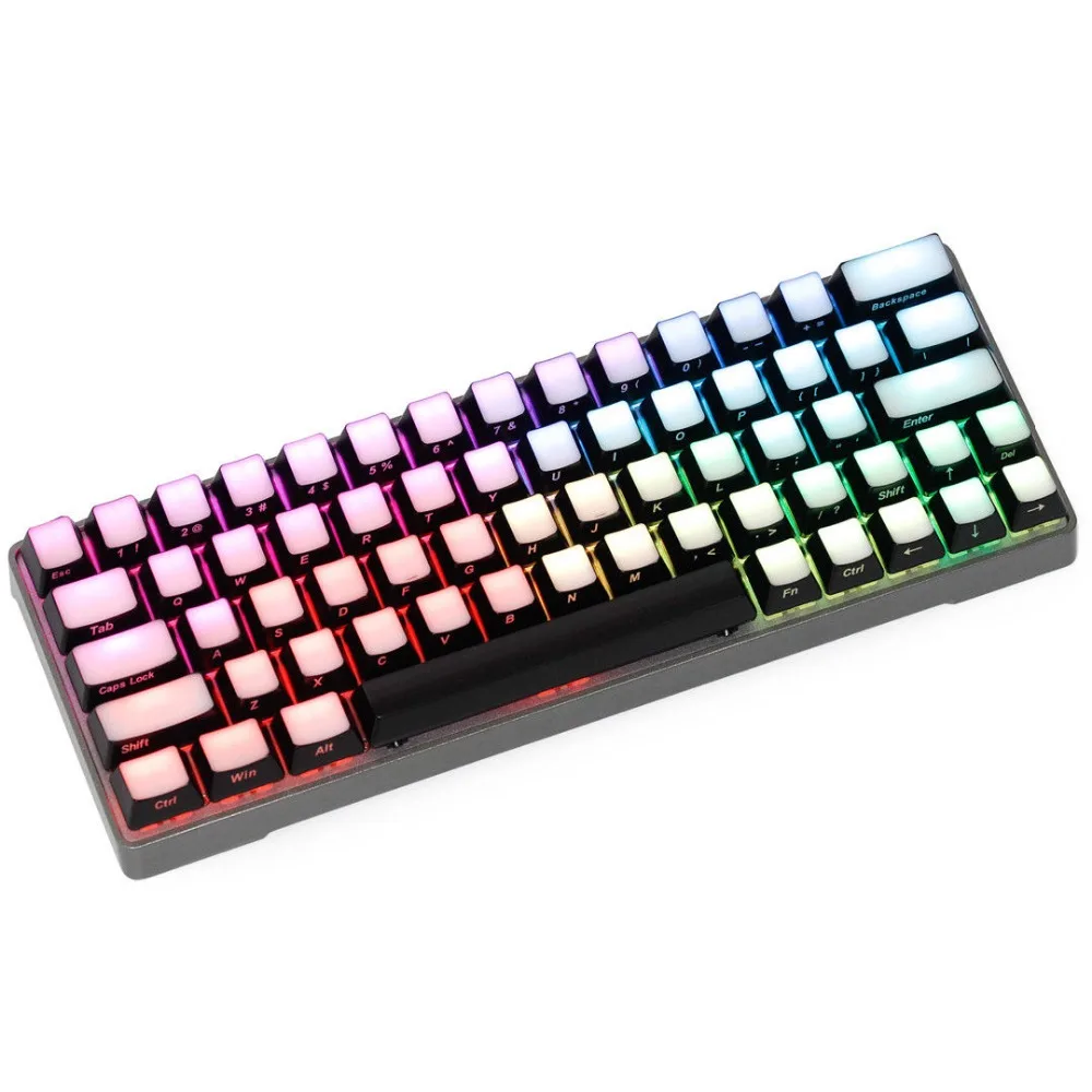 Передняя/боковая печатная Просвечивающая подсветка Keycap для GK64 механическая