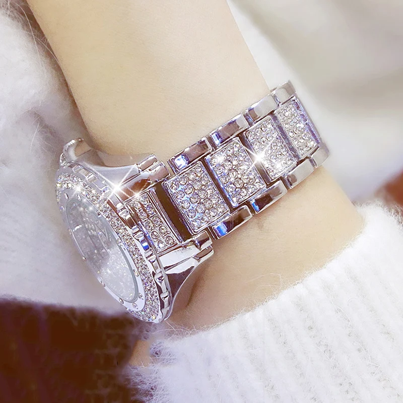 Horloge Dames женские часы Лидирующий бренд горячая распродажа Роскошные часы с кристаллами Модные женские кварцевые часы женские наручные часы Reloj