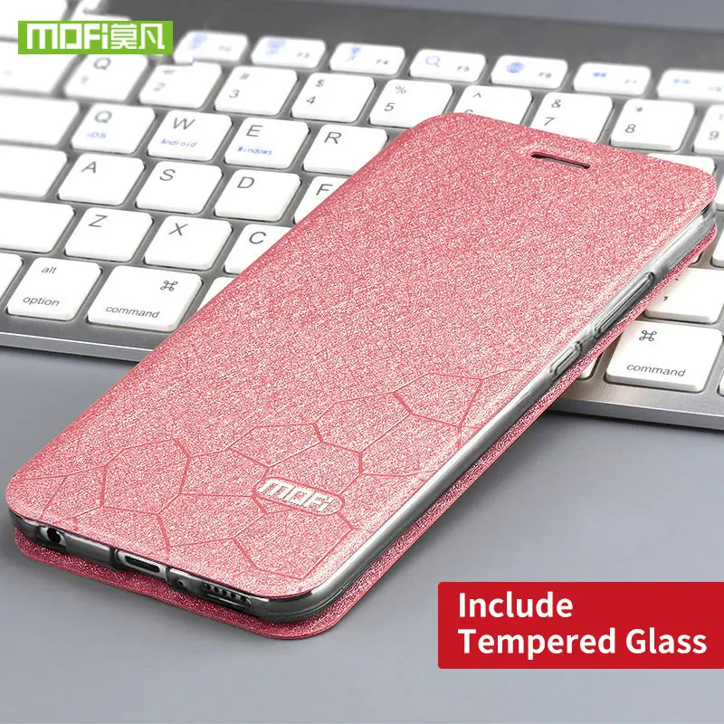Pink case and glass Для Huawei honor 8X, для Huawei honor 8X Max, чехол, флип, силиконовый, Mofi, роскошный, искусственная кожа, honor8x, чехол для Huawei honor 8X Max, чехол - Цвет: Pink case and glass
