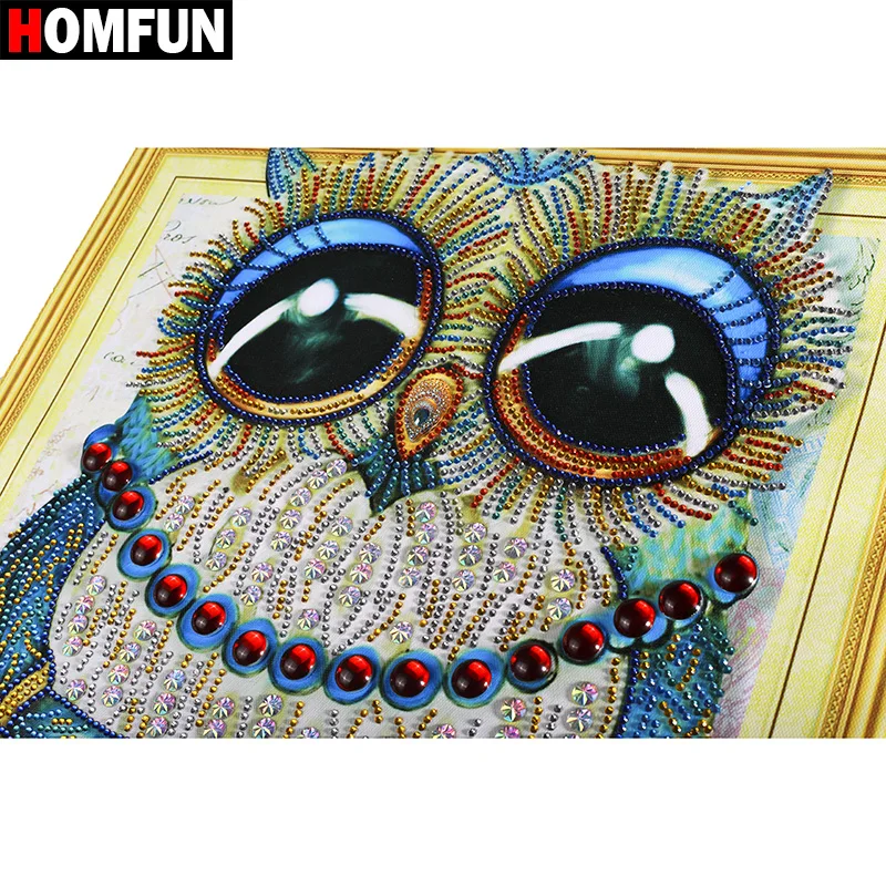 HOMFUN 5D алмазная картина животное особой формы Алмазная вышивка сова с Стразы