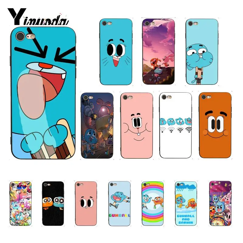 Yinuoda удивительный мир Gumball gumball новое поступление черный чехол для телефона iPhone 8 7 6 6S 6Plus 5 5S SE XR X XS MAX Coque