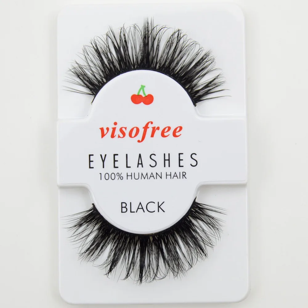 Visofree накладные ресницы черные 3D человеческие волосы ручной работы толстые #29|eye