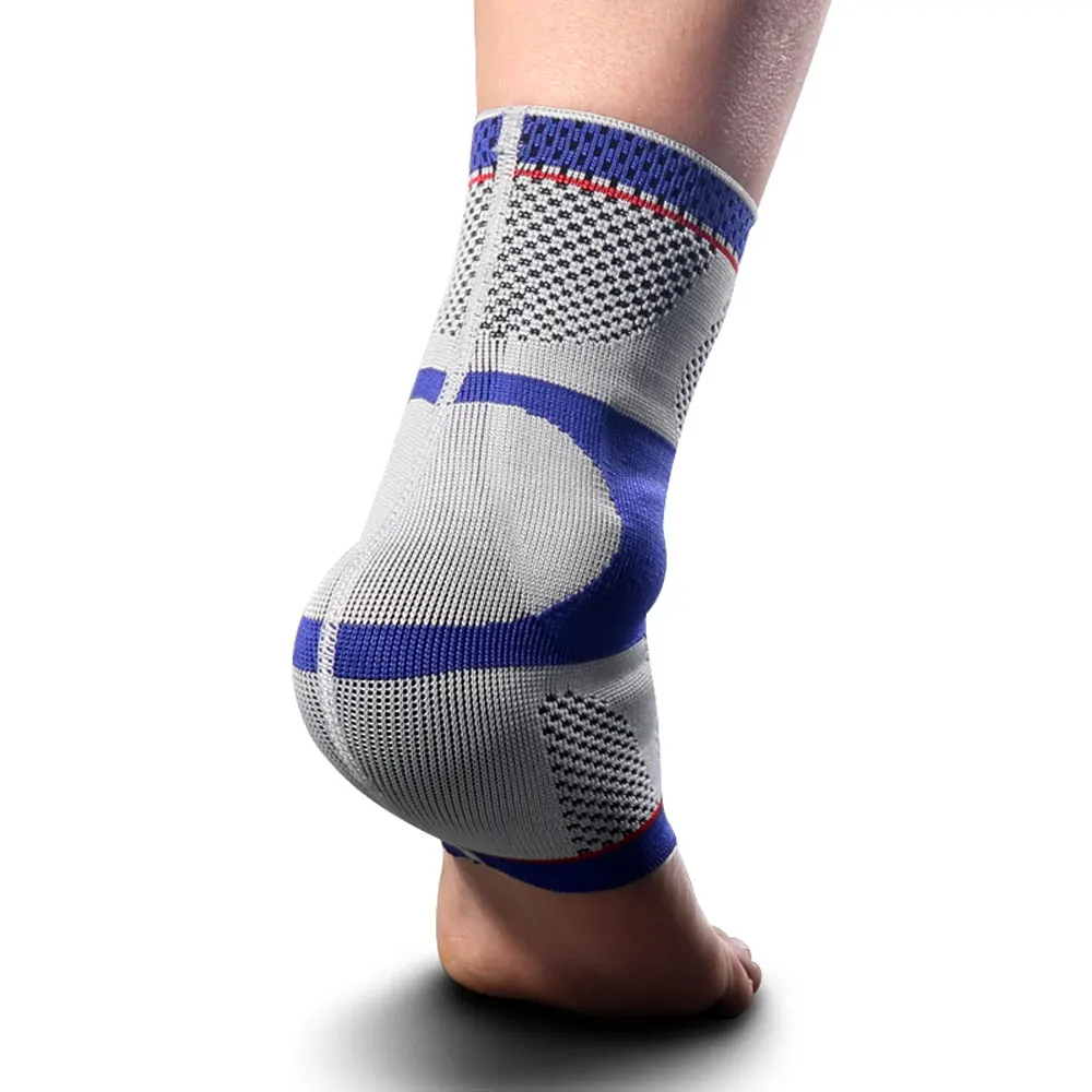Kuangmi 1 Piece Gel Sport Ankle Brace flat knitting machine Knitting Compression Support Sleeve Sock Joint Relief The Pain | Спорт и