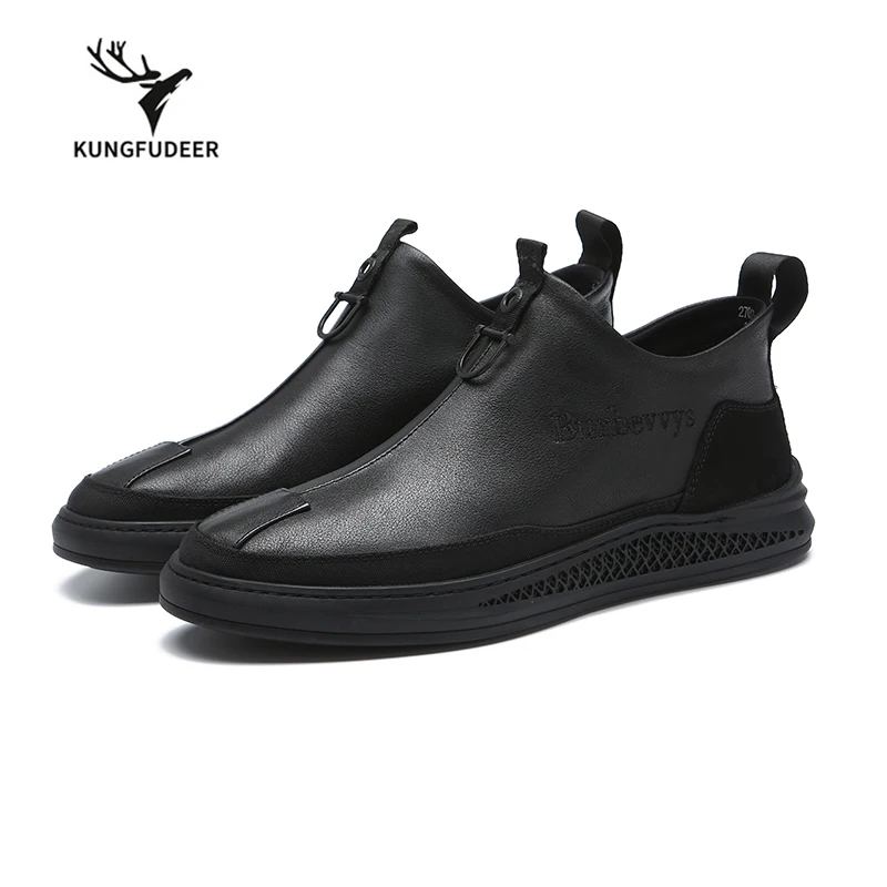 Spring new fashion leather loafers men's casual shoes joker Korean version of British men | Обувь