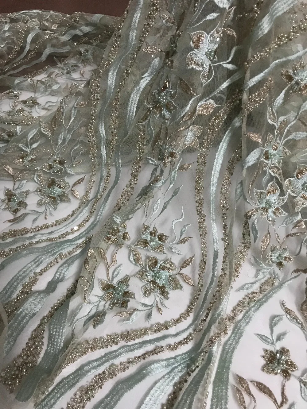 Beautiful CiCi-112202 African tulle mesh lace fabric luxury beaded embroidery french | Дом и сад