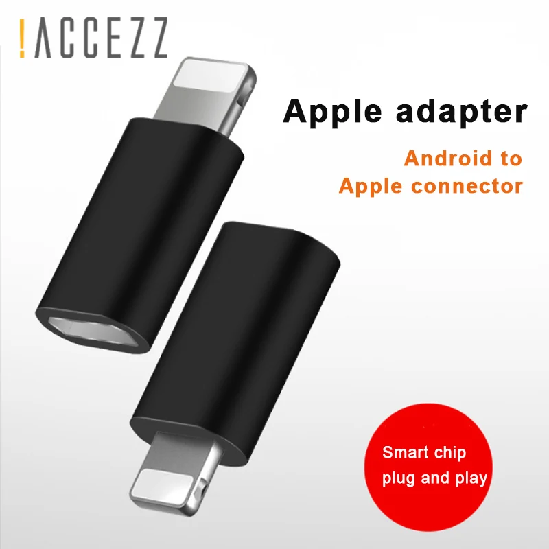 ACCEZZ Micro USB Женский адаптер для Apple OTG конвертер зарядки данных для iphone 5 6 7 8 Plus XS MAX XR для ipad Mini адаптеры