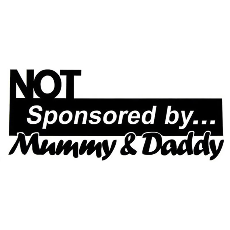 

19*7.5cm Not Sponsored By Mummy & Daddy Parents Do Not Sponsor Vinyl Decor Decals Car Stickers