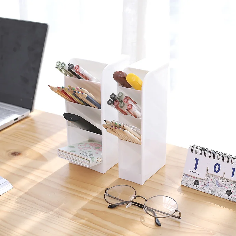 Coloffice Creative Diagonal Pen Holder Office Female Desktop Storage Box Desk Stationery Barrel Rack Makeup Brush Tube 1Piece | Канцтовары