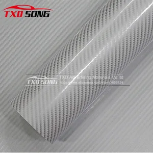 Белая Глянцевая 2D углеволоконная пленка, глянцевая белая саржевая 2D углеволоконная пленка размером 102030405060x12 7 смлот, бесплатная доставка