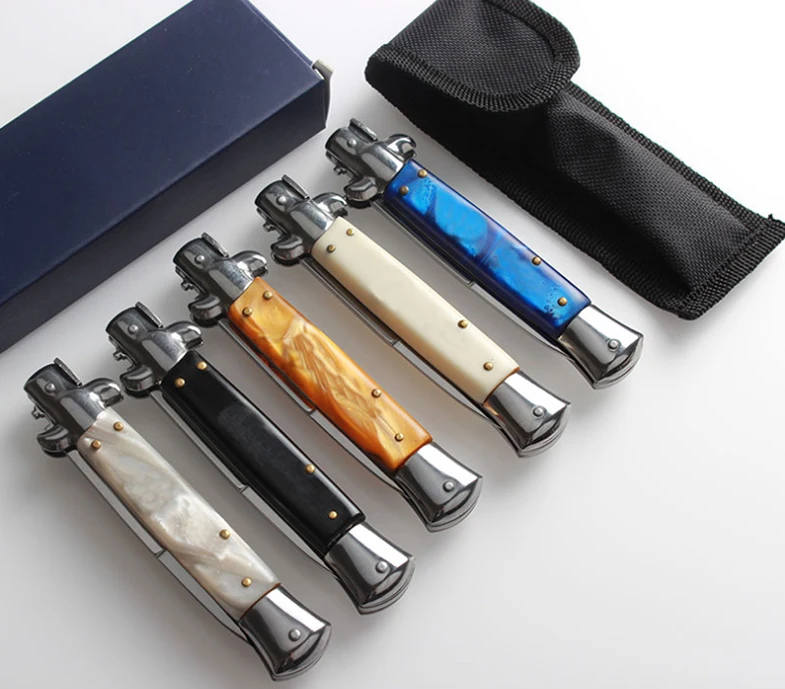 Italian AKC 13-10-9 inches outdoor multi-function portable knife 440C blade camping knife Mafia Fixed Blade Knife
