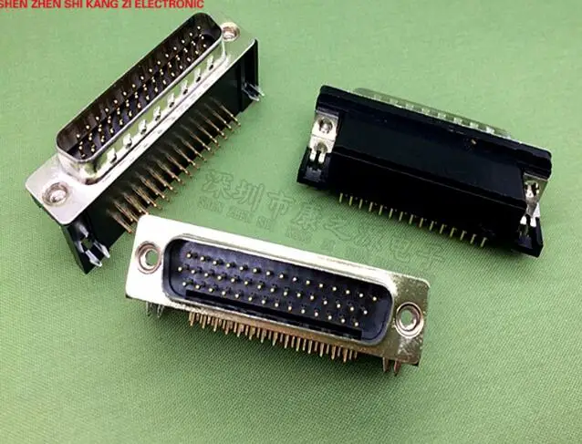 2 шт. HDR44 мужские клепки, серия DR44P, трехрядный DB44 позолоченный штекер, изгиб 90 градусов