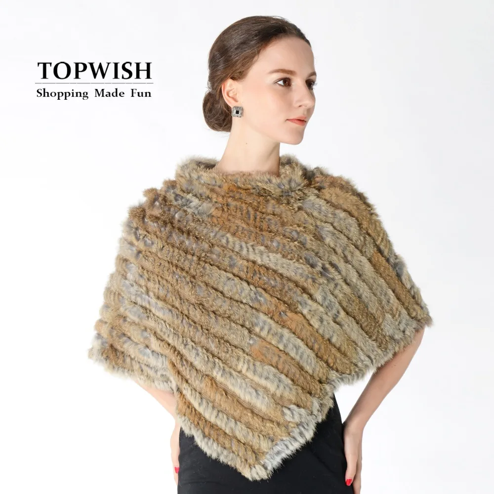 Новинка шаль из натурального кроличьего меха модное женское пончо пашмины TNT682|fur