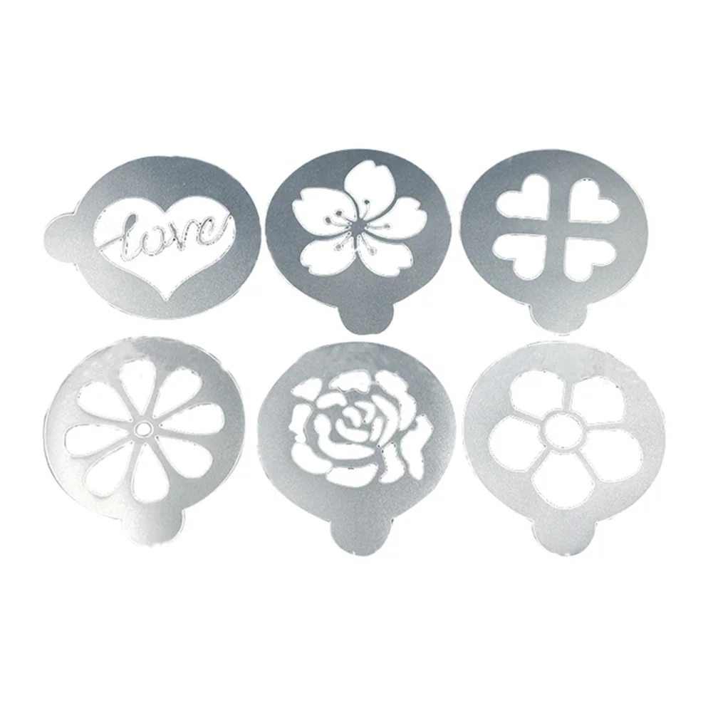 Новый 6 шт./компл. трафарет для кофе пластиковый молочный торт кекса бариста