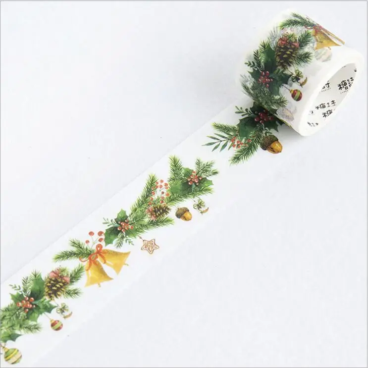 Год Рождественский подарок зима Лось», «Jingle Снежинка лента для декорации Washi DIY планировщик дневник в стиле Скрапбукинг маскирующая лента Escolar