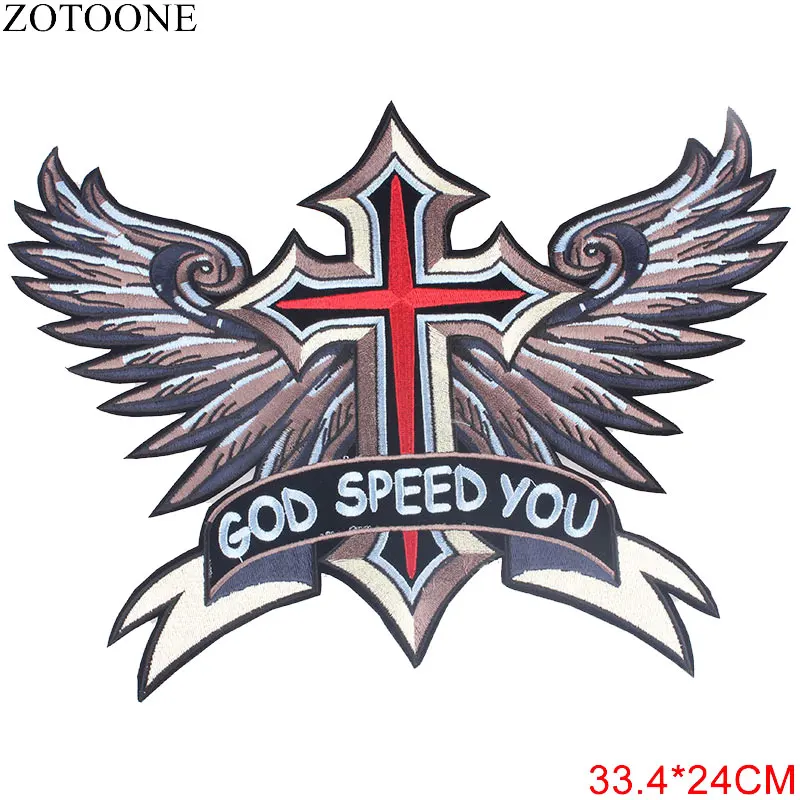 Крутые большие нашивки ZOTOONE с черепом мотоциклетные крыльями Байкерский значок