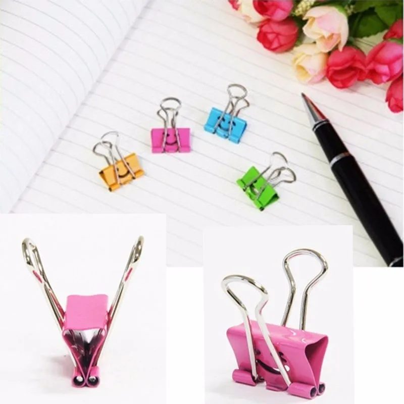 10 шт Многоцветный Металлические зажимы с улыбкой полые файл заметок буквенным