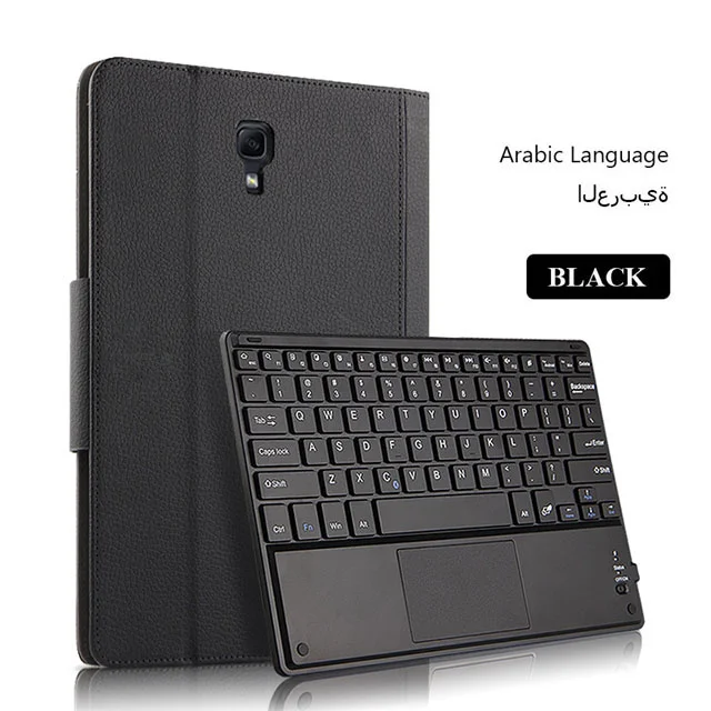 Arabic Black Чехол из искусственной кожи чехол для samsung Galaxy Tab A A2 10,5 SM-T590 T595 T597 съемный планшет Bluetooth клавиатура многоязычный - Цвет: Arabic Black