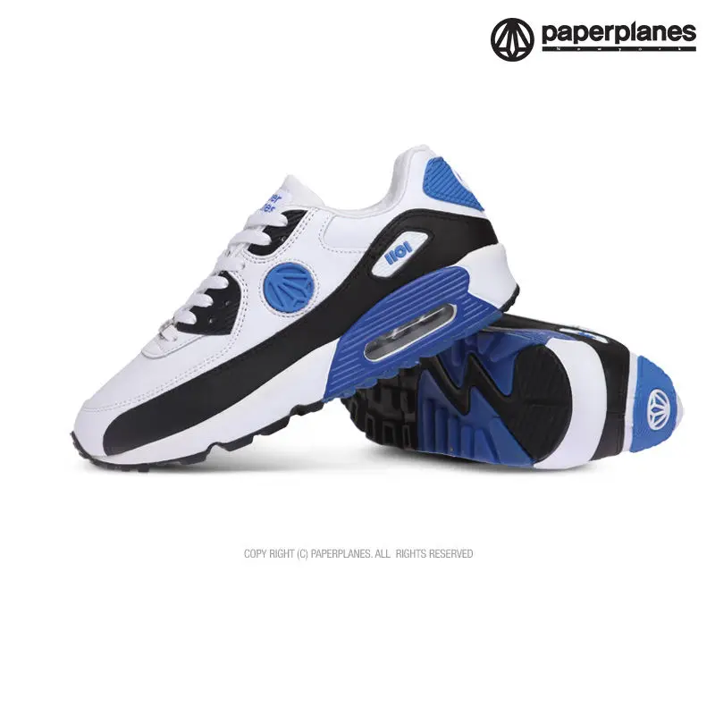 Paperplanes 1101 белые черные кроссовки на шнуровке для прогулок и тренировок|sneakers