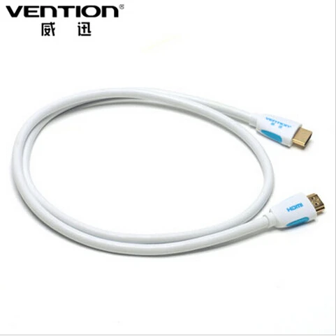 Высокоскоростной кабель HDMI Vention белый цвет 1 м/3 фута 4 В 1080P с 3D Ethernet для ПК/Blu-Ray DVD/TV |