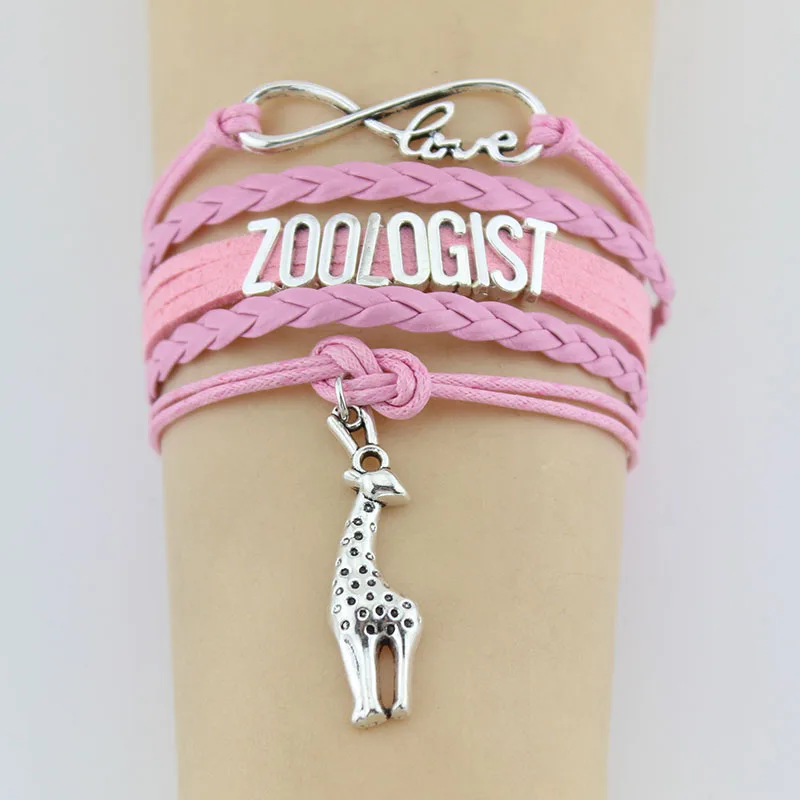 Бесконечность любовь зоолога браслеты Жираф Шарм ручной работы Веревка Кожа