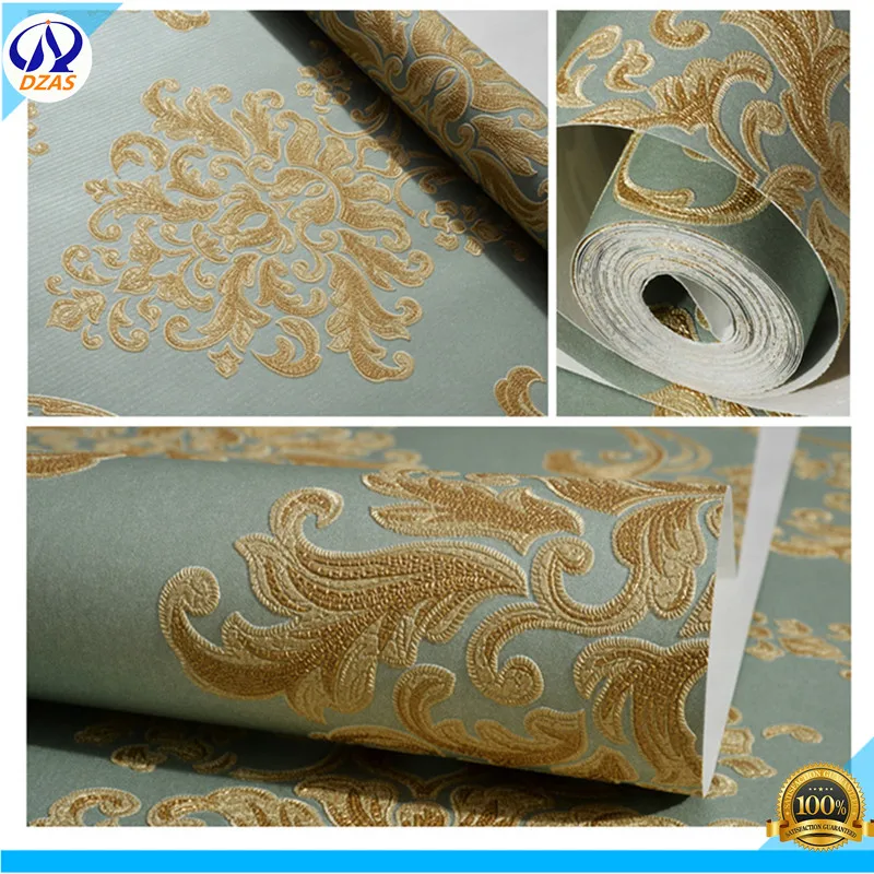 

Continental Damascus classic embossed wallpaper background of non-woven wallpaper KTV entertainment lobby