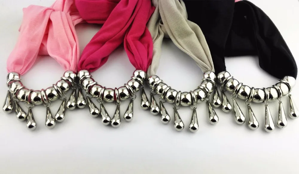 RUNMEIFA Pendants Necklaces Scarf Trendy Alloy Pendant Women Five Water Drop Form Tassel Long Accessories | Украшения и