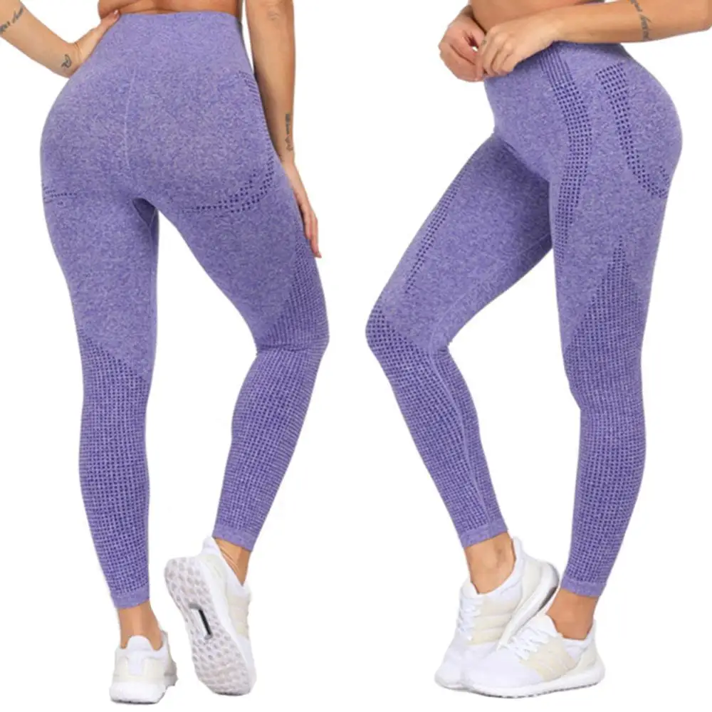 Purple JGS1996 женские Омбре бесшовные леггинсы с высокой талией power Flex Спортивные Леггинсы энергетические штаны для фитнеса и йоги - Цвет: Purple