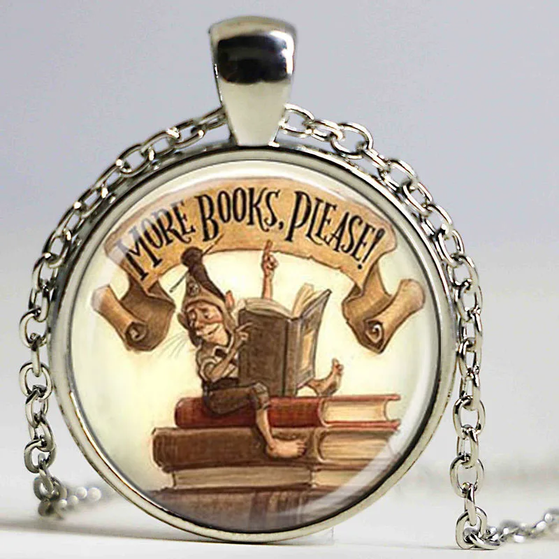 Ожерелье с изображением библиотеки книг учителей ювелирные изделия подарок для