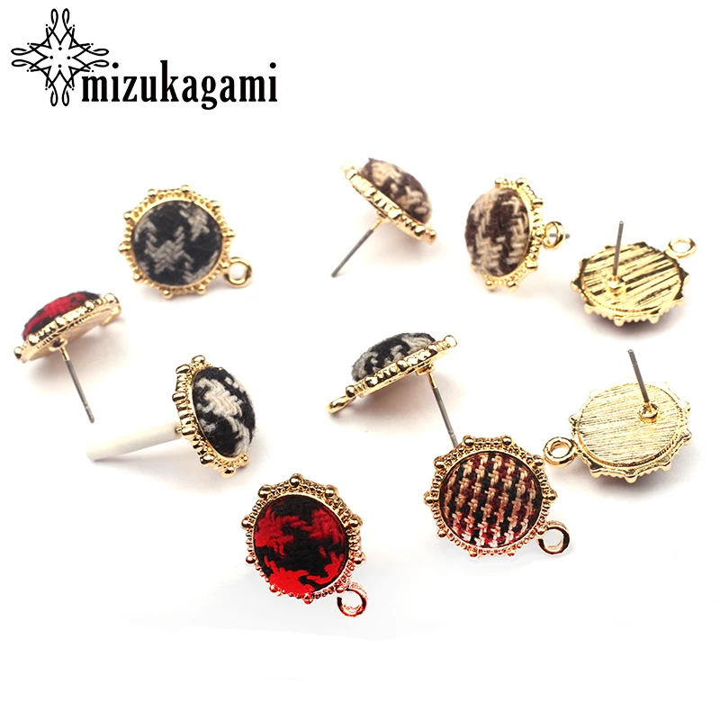15mm 6pcs/lot Cotton Stud Earrings Gold Side Round Sun Shape 4 Colour For DIY Sweet Jewelry Accessories | Украшения и аксессуары