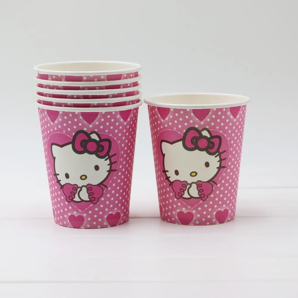1 сумка 100 шт. бумажная чашка hello kitty для мальчиков и девочек украшение на день