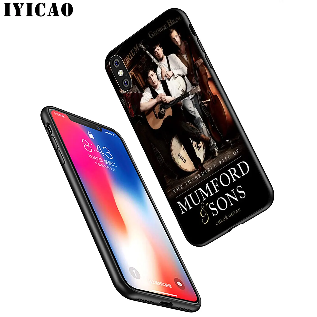 IYICAO Mumford &amp Sons Soft Silicone Phone Case for iPhone XR X XS 11 Pro Max 6 6S 7 8 Plus 5 5S SE TPU Black Cover |
