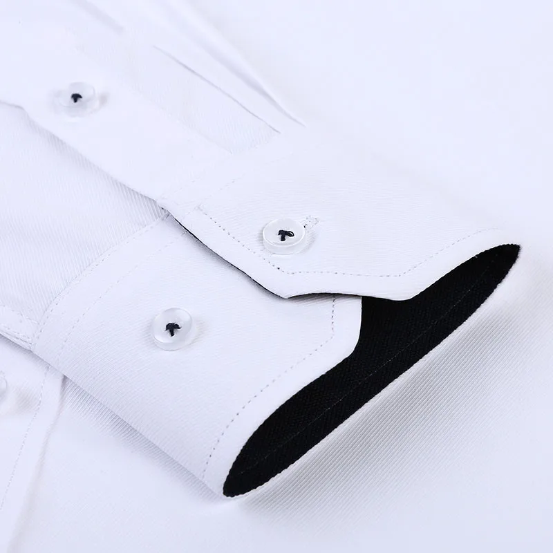 Мужская однотонная формальная рубашка не требует глажки без нагрудного кармана