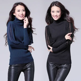 2016 новые зимние свитера женщин пуловеры фонарь с длинным рукавом свитер топ