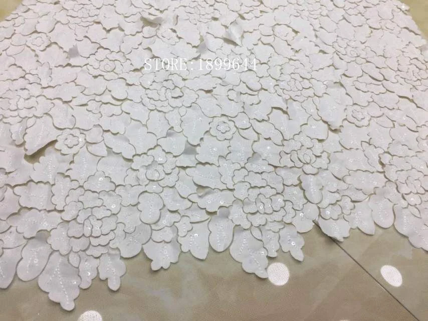 Африканские блестки тюль кружева горячий новый для Белый Цвет гипюр африканская