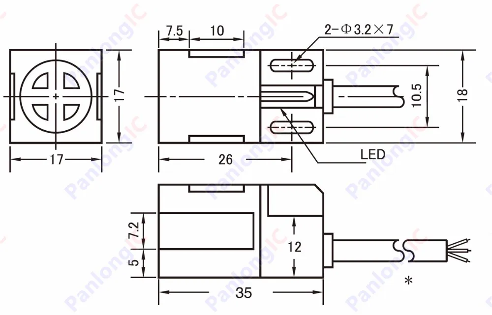 Fotek PL-05N Индуктивный сенсор переключатель 5 мм обнаружения NPN из DC10-30V нормально открытый Нет