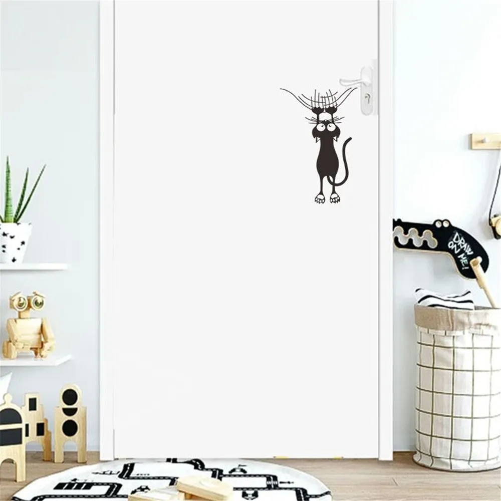 DIY Family Home Wall Stickers Black Cute Cats Sticker Removable Mural Decals Vinyl Art Room Decor cat decoration #S1123 | Дом и сад