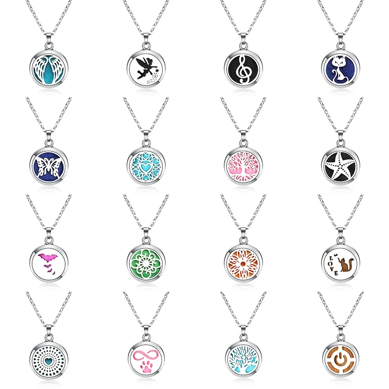 

New Dolphin Aroma Lockets Pendant Stainless Steel Magnetic Necklace Perfume Essential Oil Diffuser Aromatherapy Lockets Jewelry