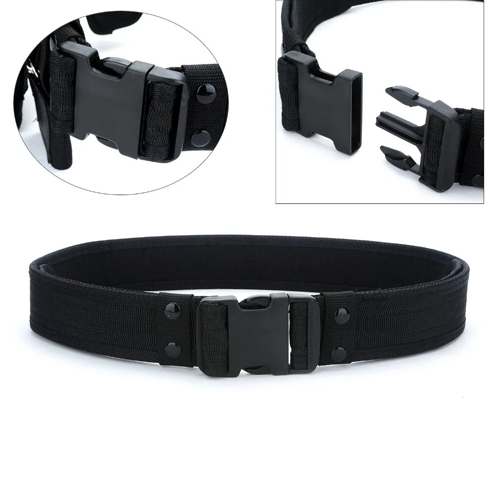 

10 sets Durable US Security Tactical Belt Combat Gear Utility Nylon Heavy Duty Belt Black