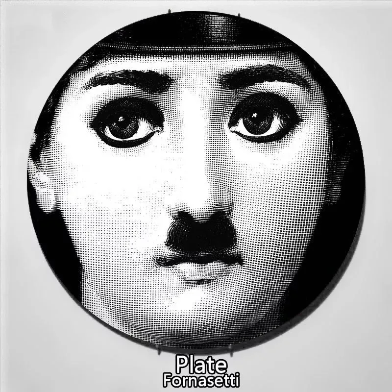20 6/7/8/10 дюймов Милан Fornasetti тарелки декоративные настенные блюда Lina лицо арт Керамика пластина дома, отеля, студия Декорация - Цвет: 20