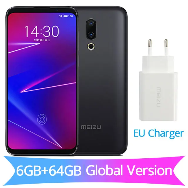 Meizu 16, 16X4G LTE, 6 ГБ ОЗУ, 64 Гб ПЗУ, глобальная версия, мобильный телефон Snapdragon 710, четыре ядра, телефон на Android, двойная задняя камера, поддержка OTA - Цвет: 6GB 64GB Ink Black